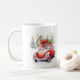 Vintage Car Christmas Coffee Mug