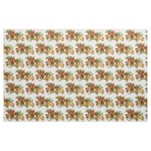 Vintage Car Christmas Mistletoe Thunder_Cove Fabric