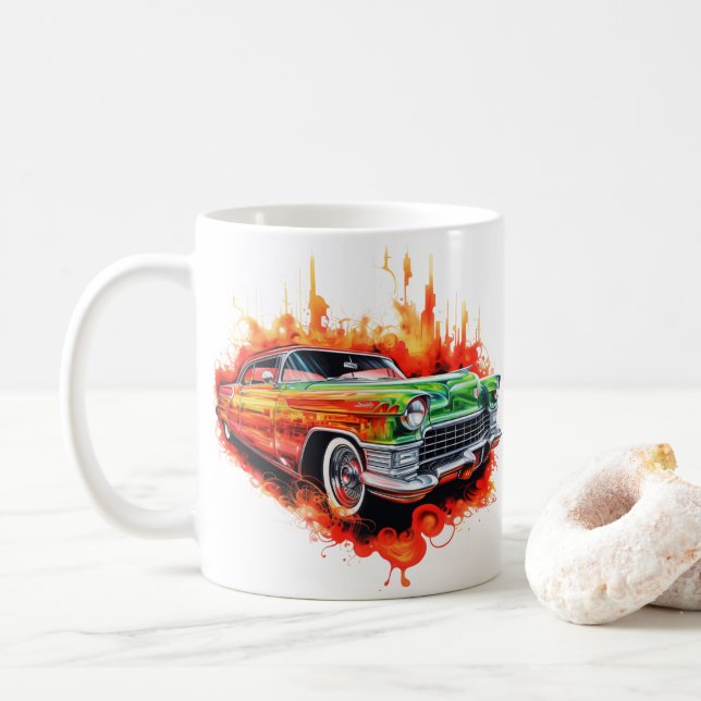 Vintage Car Coffee Mug (With Donut)