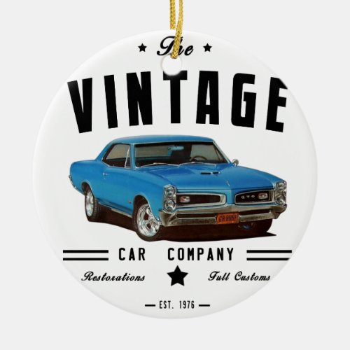 Vintage Car Company Ceramic Ornament