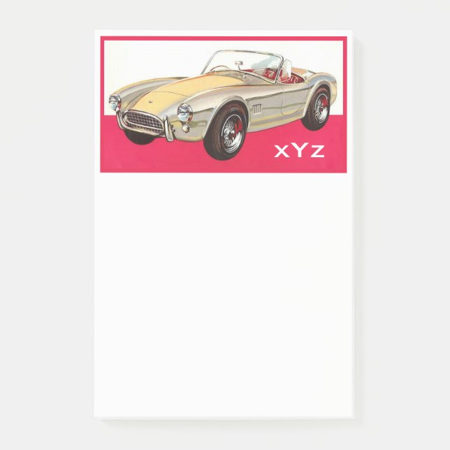 Vintage car custom monogram notes (Front)