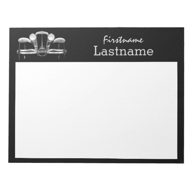Vintage car custom notepad (Front)
