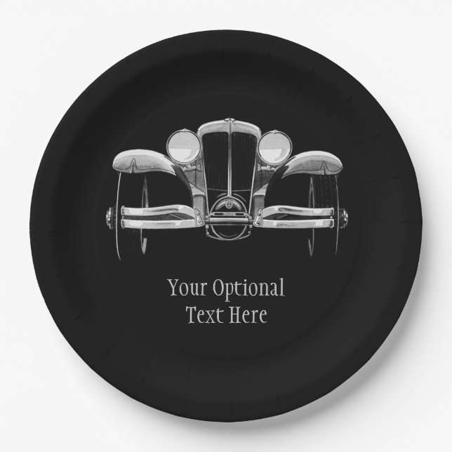 Vintage car custom paper plates (Front)