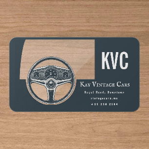 Vintage Car Dealer Retro Classic Auto Dashboard Clear Business Cards