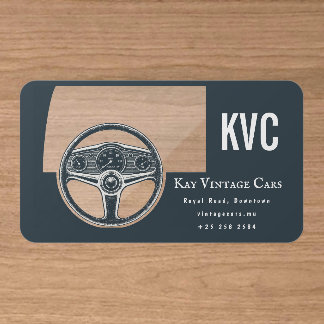 Vintage Car Dealer Retro Classic Auto Dashboard Clear Business Cards