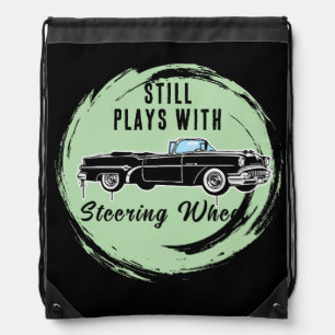 vintage car drawstring bag