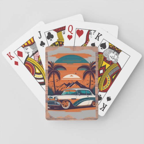 vintage car dreams playing cards