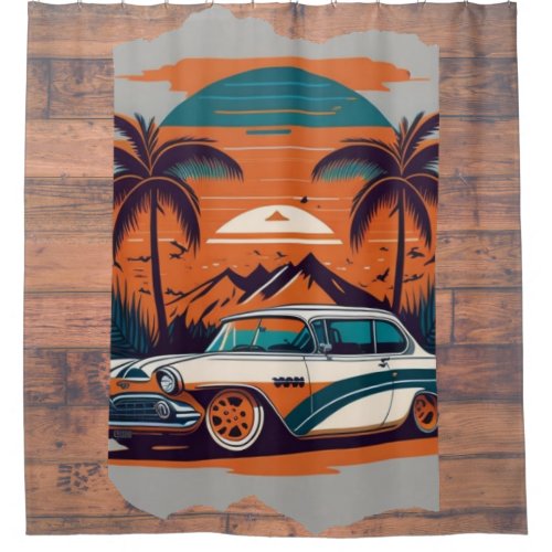 vintage car dreams shower curtain