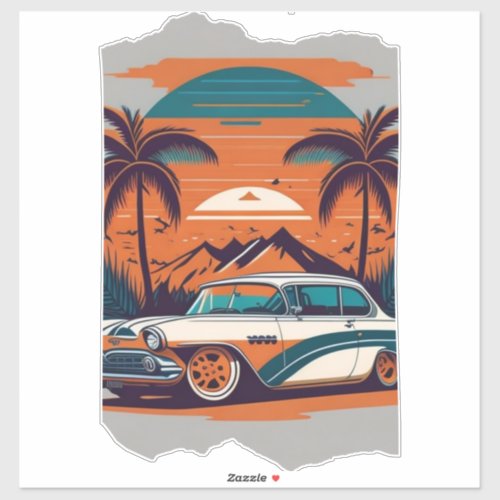 vintage car dreams sticker