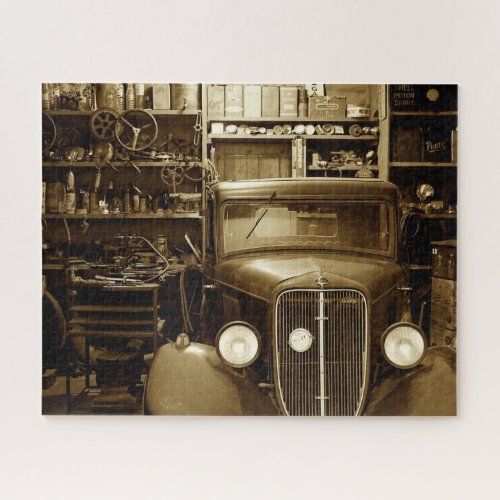 Vintage Car Garage and Repair Shop  Jigsaw Puzzle