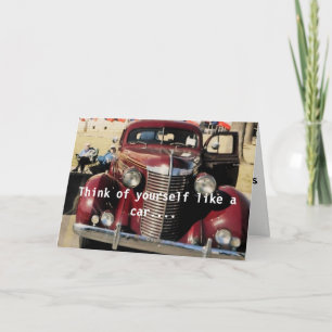 Vintage Car greeting card. Card