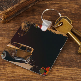 Vintage Car Grunge Keychain