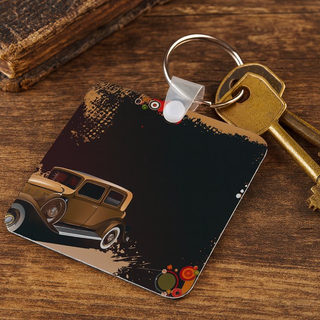 Vintage Car Grunge Retro Automobile Keychain (Creator Uploaded)