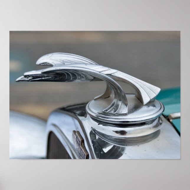 Vintage car hood ornament poster (Front)