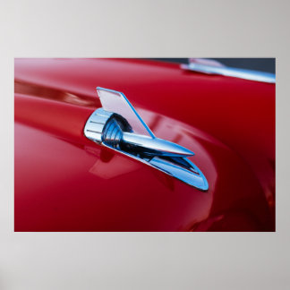 Vintage car hood ornament poster