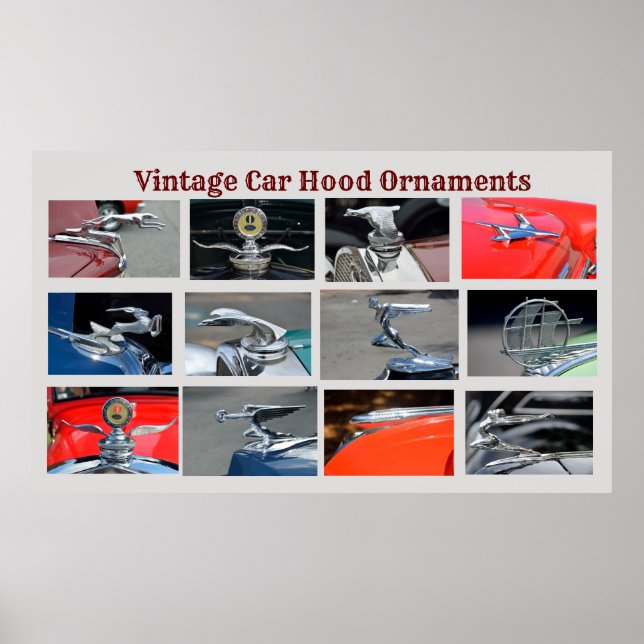 Vintage Car Hood Ornaments Poster (Front)