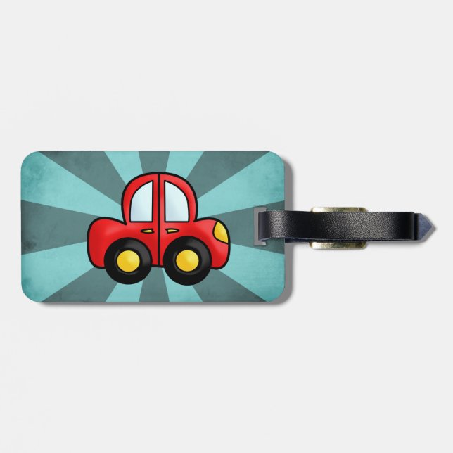Vintage Car Illustration – Classic Automobile Art Luggage Tag (Back Horizontal)