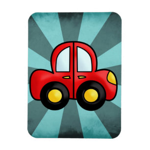 Vintage Car Illustration – Classic Automobile Art Magnet