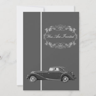 Vintage Car Invitations - Black and White