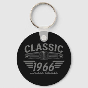 Vintage Car Lover 1966 Made in 1966 60th Birthday Keychain