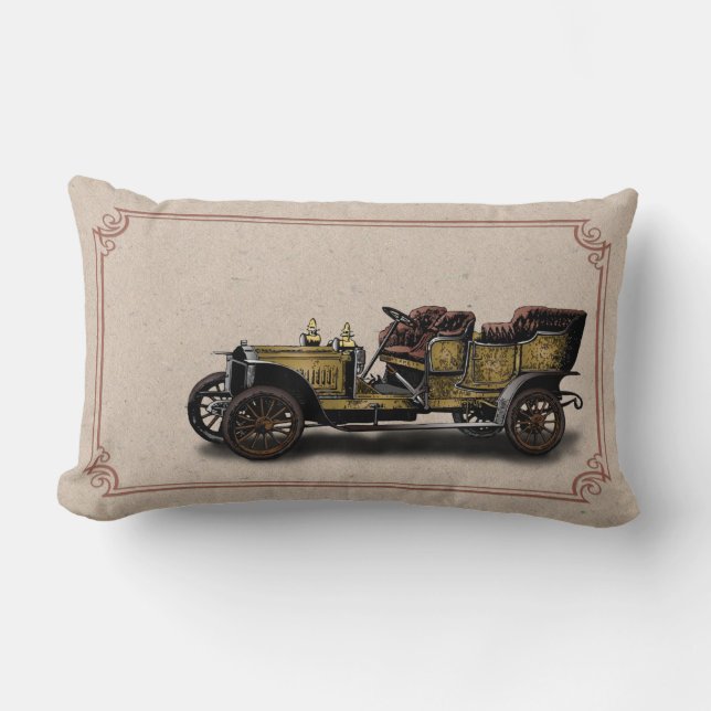 Vintage Car Lumbar Pillow (Front)