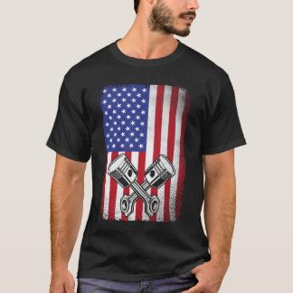 Vintage Car Mechanic Piston American Flag vintage T-Shirt