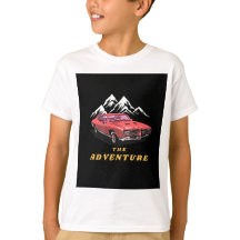 Vintage Car Near Mountain with Red colour