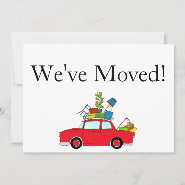 Vintage car New address card (Front)