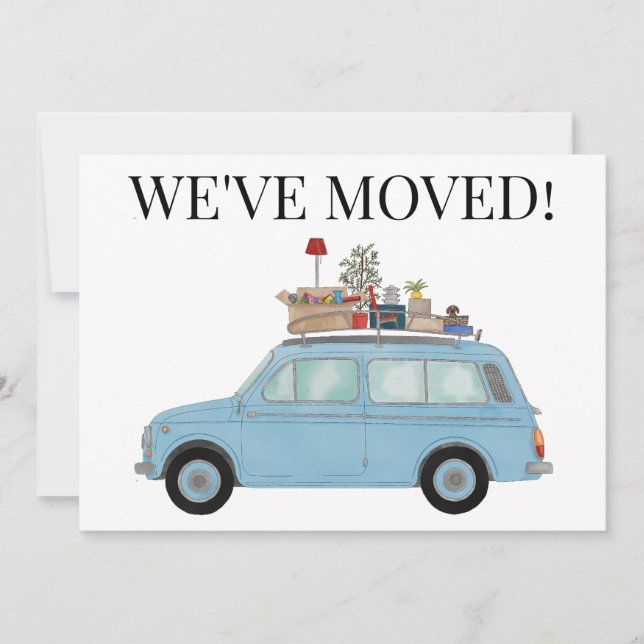 Vintage car New address card (Front)