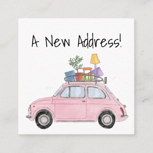 Vintage car New address card