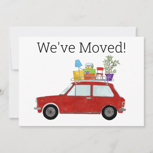 Vintage car New address card (Front)