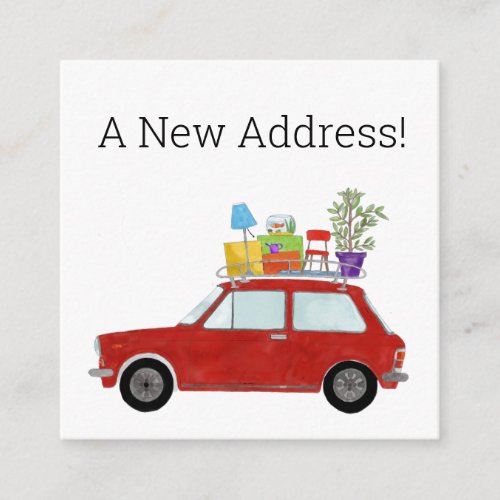 Vintage car New address card