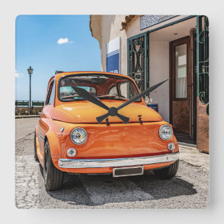 Vintage car of Italy. Square Wall Clock