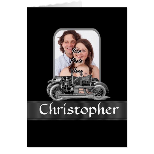 Vintage car on black (Front)