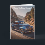 Vintage Car on Mountain Road Birthday Card<br><div class="desc">An old,  vintage car on a winding,  mountain road brings back memories of drives with Grandfather.  The greeting on the front can be changed or omitted.</div>