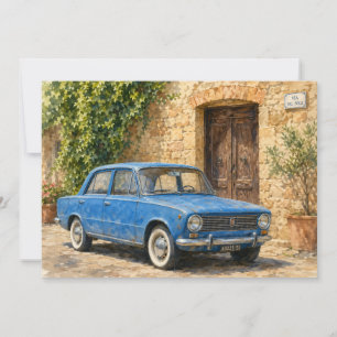 Vintage Car on Rustic Street Thank You Card
