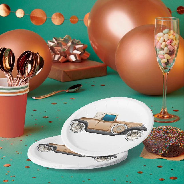 Vintage Car Paper Plates (Creator Uploaded)