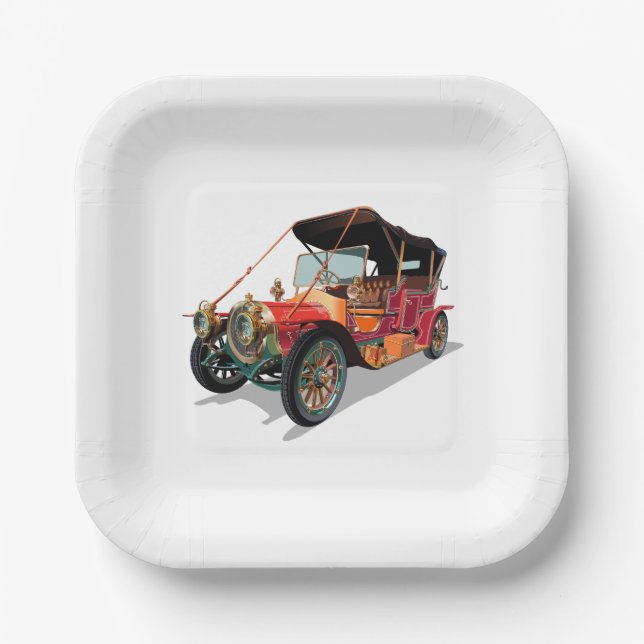 Vintage car paper plates (Front)