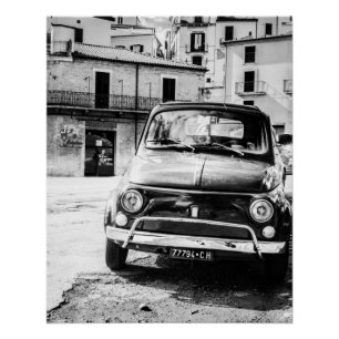 Vintage car Perfect Poster   Fiat 500   Italy