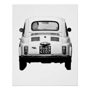 Vintage car Perfect Poster Fiat 500 Rome Italy