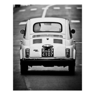 Vintage car Perfect Poster Fiat 500 Rome Italy
