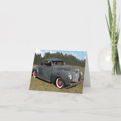 Vintage Car Photo Folded Note Card