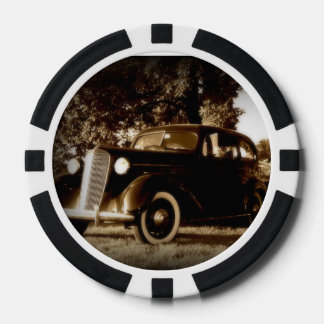 Vintage Car Poker Chip Set