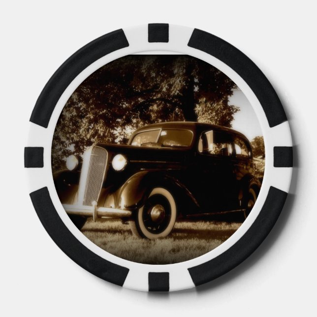 Vintage Car Poker Chip Set (Front)