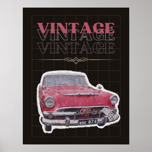 vintage car poster