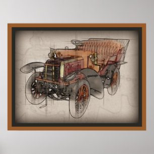 Vintage Car Poster