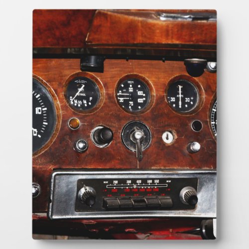 vintage car radio and instruments plaque