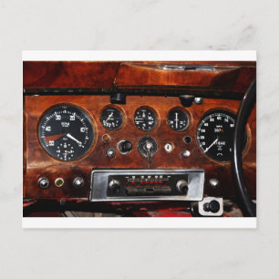 vintage car radio and instruments postcard