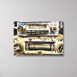 Vintage car radios canvas print