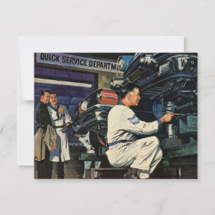 Vintage Car Repair Service Business Auto Mechanic 